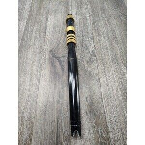 Aftco BLACK Straight Aluminum Butt #4 StoraButt 2 Piece Gold Trim 18" Length ***